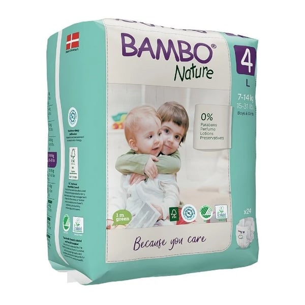 Bambo Nature Fralda Tam 4 (7-14kg) 24 un