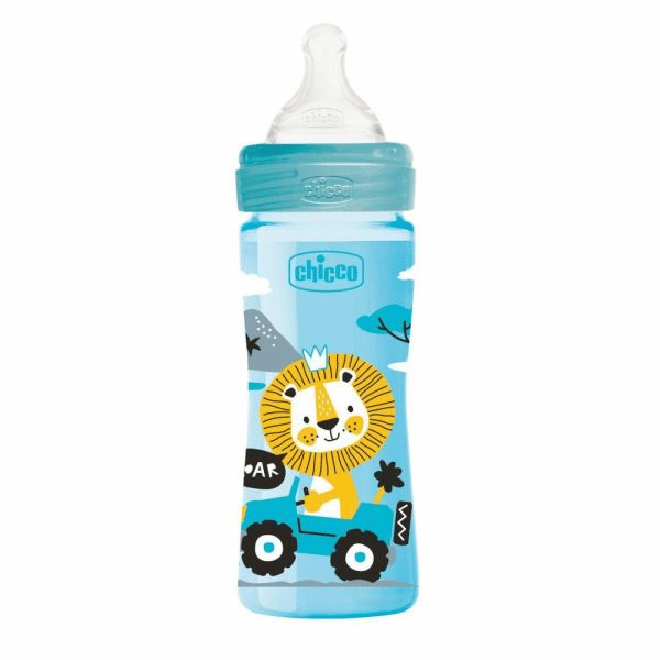 Chicco Biberão Well-Being Azul 250ml 2m+