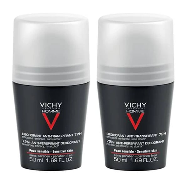 Vichy Homme Deo Roll On Pele sensivel Duo + Desconto