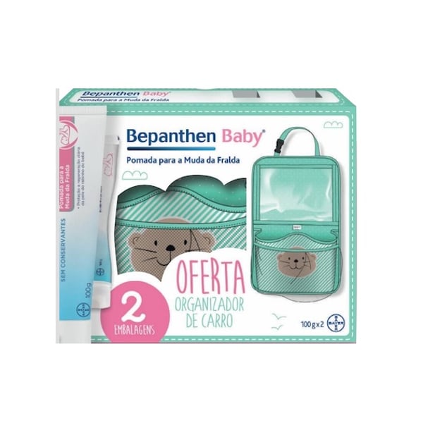 Bepanthene Baby Duo Pomada muda da fralda 2 x 100 g com Oferta de Organizador de carro