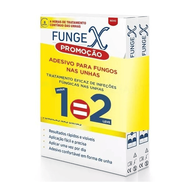 FungeX Duo Adesivo para fungos das unhas 2 x 14Unidade(s) com Oferta da 2ª Embalagem