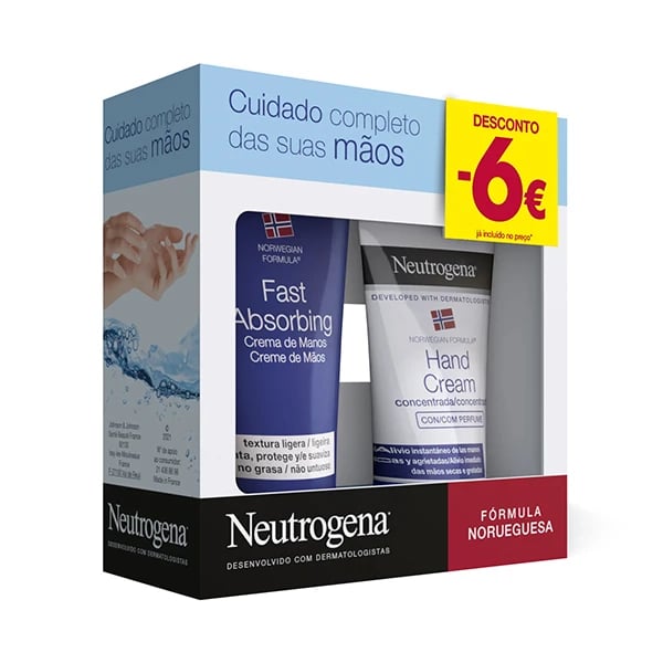 Neutrogena Mãos Textura Ligeira 75mL + Creme Concentrado 50mL 6€ Desconto