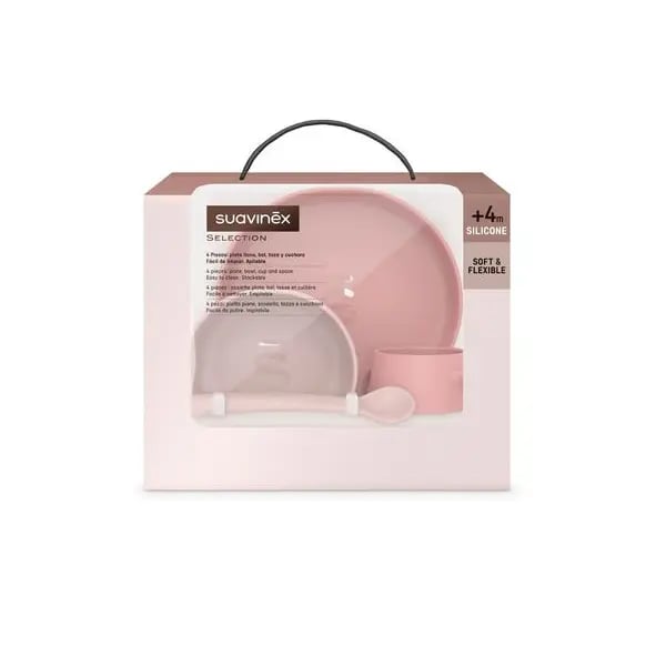 Suavinex Loiça Silicone Soft Flex Rosa 4m+
