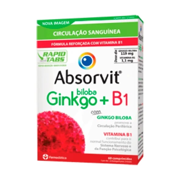 Absorvit Ginkgo Biloba + B1 60 comprimidos