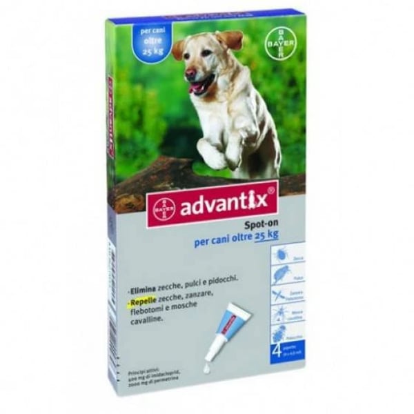 Advantix Cao Sol Uncao 4ml X4 25-40 Kg 400/2000 mg x  sol unção punctif