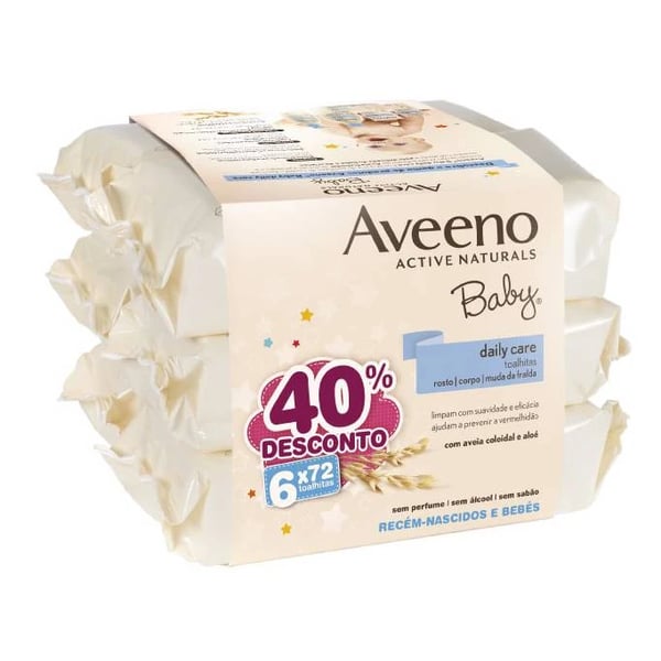 Aveeno Baby 4 Pack Toalhitas + 2 Grátis (432 toalhitas)