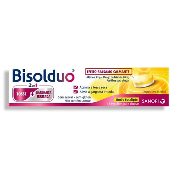 Bisolduo Pastilha 2 em 1 Limao Eucalipto 18 unidades