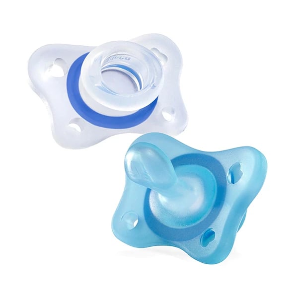Chicco Chupeta Mini Soft Silicone Azul 2-6m 2 unidades