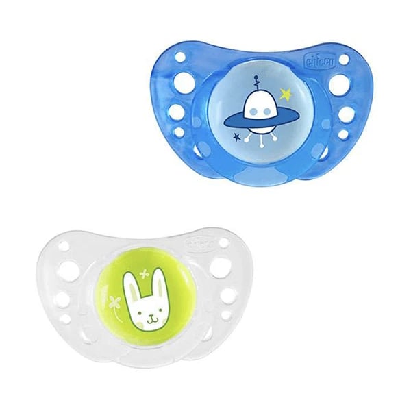 Chicco Physio Latex Lumi Silicone 2-6m 2 unidades