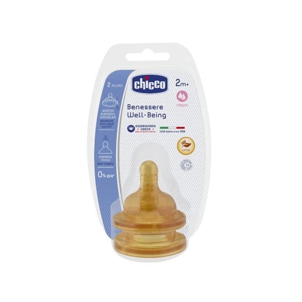 Chicco Tetina Benes Med Lat 2m+ X2