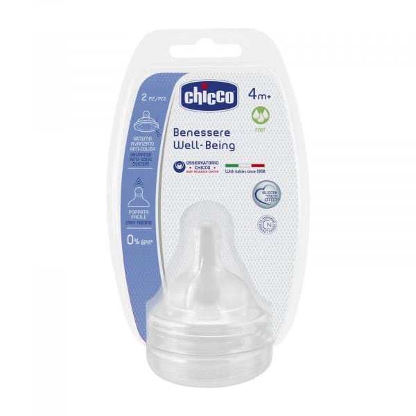 Chicco Tetina Perfect5 Silicone 4m+ Rapido 2 unidades