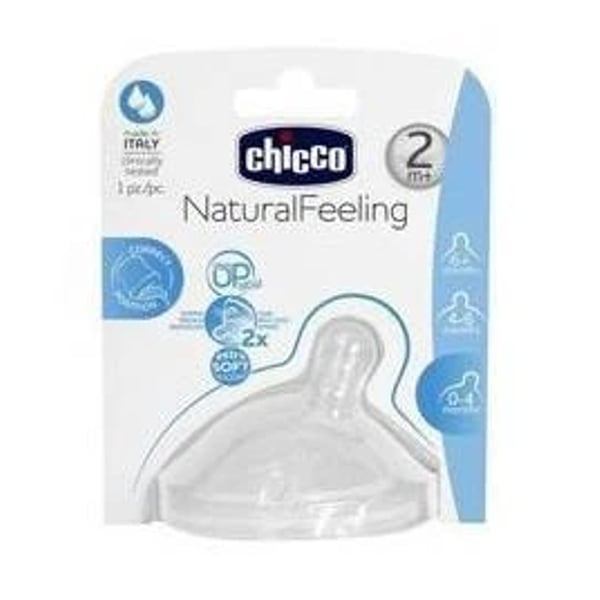 Chicco Tetina Natural Feeling 2m+ Media 2 unidades