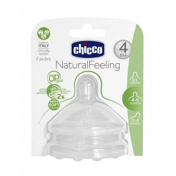 Chicco Tetina Natural Feeling 4m+ Regulavel 2 unidades