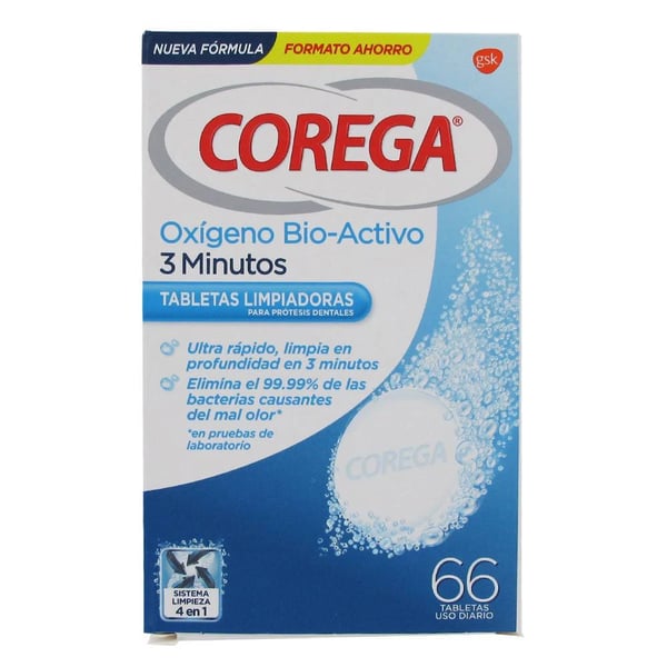 Corega Pastilhas Protese Bio Activo 66 unidades