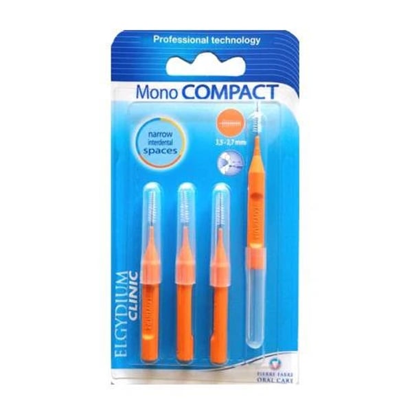 Elgydium Clinic Escovilhão Mono Compact Laranja 4 unidades