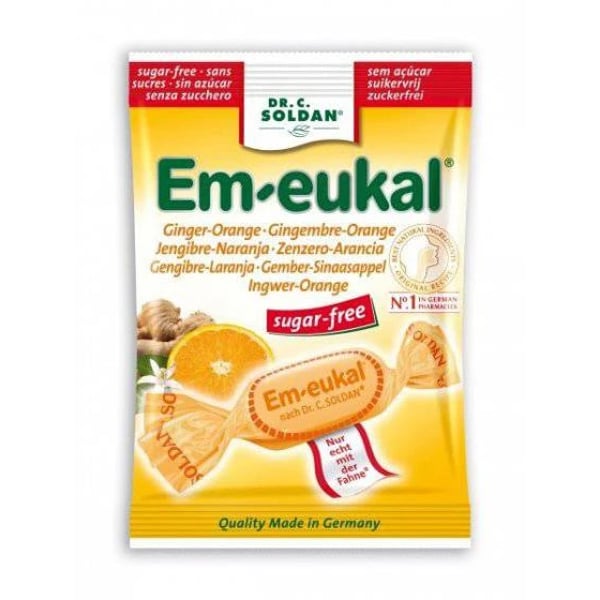 Em-Eukal Gengibre Laranja Rebuçados S/Açucar Tosse 50g 