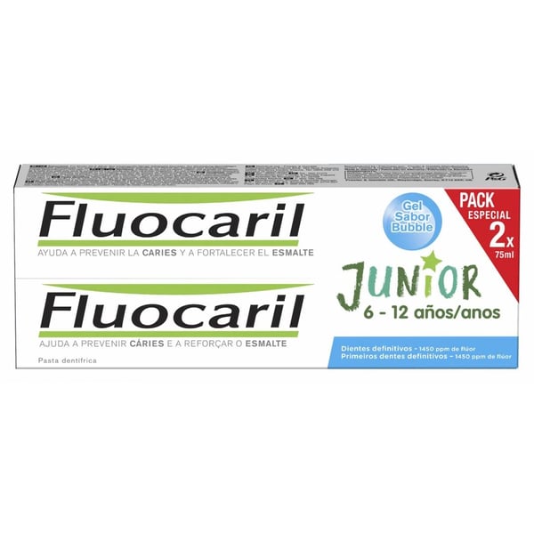 Fluocaril Kids Gel Bubble 75ml 6/12 Duo