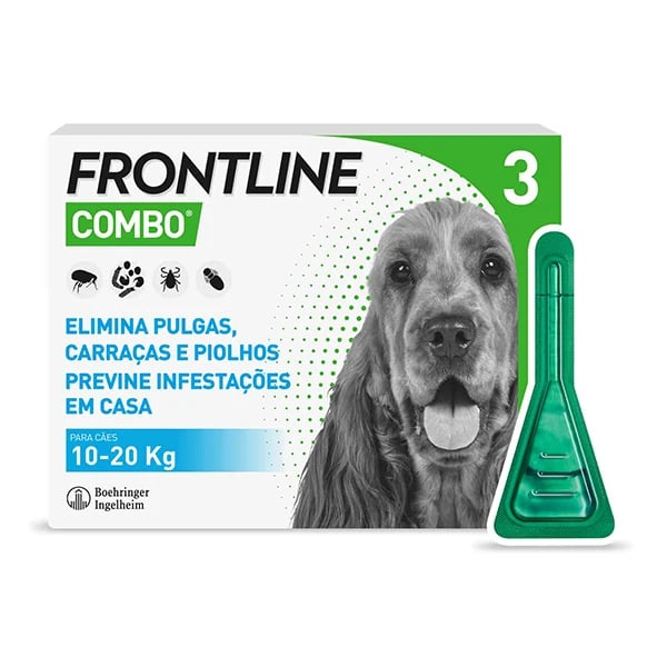 Frontline Combo Sol Cao 10-20kg 1,34mlx3 x  sol unção punctif