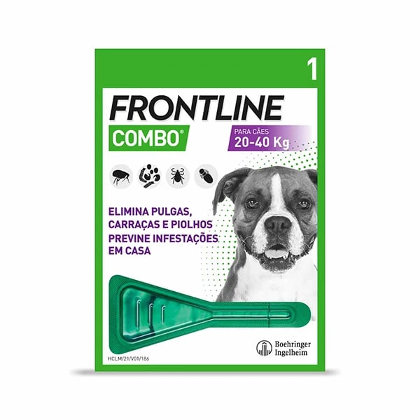 Frontline Combo Sol Cao 20-40kg 2,68mlx1 x  sol unção punctif