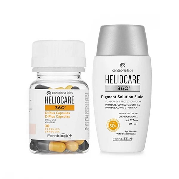 Heliocare 360 D Plus 30 Cápsulas + Pigment Solution Fluid SPF50+ 50ml Preço Especial