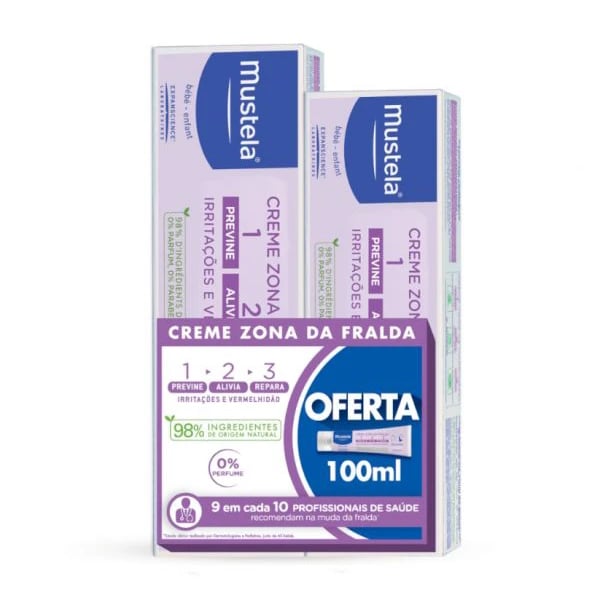 Mustela Bebé Creme Zona Fralda 123 150mL com Oferta de 2ª Embalagem 100mL