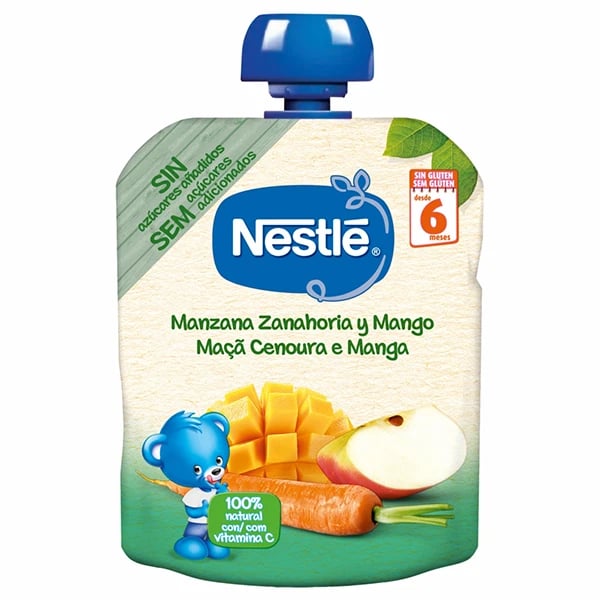 Nestle Pacotinho Maca Cenoura Manga 90g 6m+