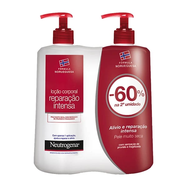 Neutrogena Loção Corporal Reparação Intensa 2 x 750mL Desconto de 60% 2ª Embalagem