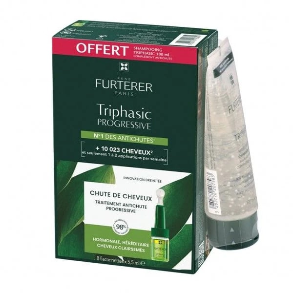Rene Furterer Triphasic Progressive Monodoses antiqueda 8x5.5mL Oferta Champô complemento antiqueda 100mL