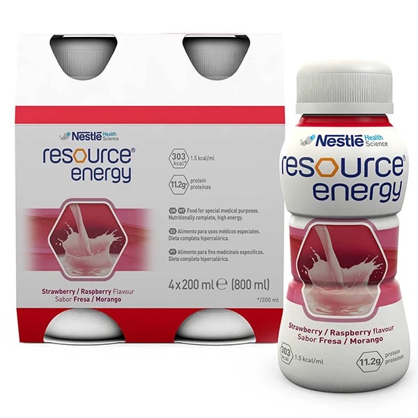 Resource Energy Solução Oral Morango 200mL 4 unidades 