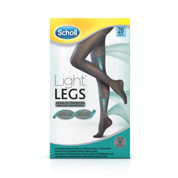 Scholl Light Legs Coll Comp 20den S Preto x  