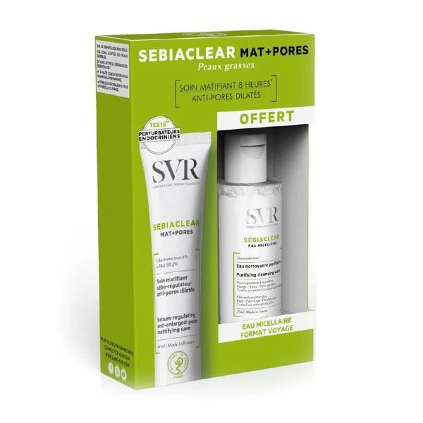 SVR Sebiaclear Mat + Pores Creme Matificante 40ml + Oferta de Água Micelar 75ml