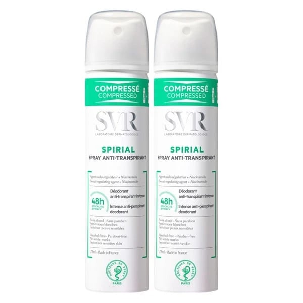 Svr Spirial Duo Spray desodorizante antitranspirante intensivo 2 x 75 ml com Preço especial de 10,90€