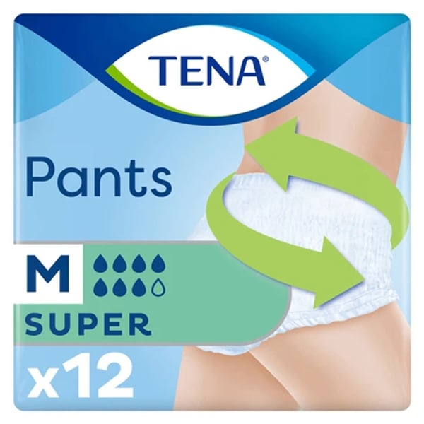 Tena Pants Super Cueca  Med 80/110cm X 12  