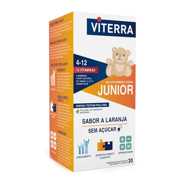 Viterra Junior Laranja 30 comprimidos mastigaveis