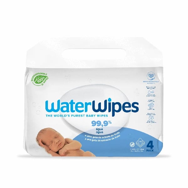 Waterwipes Toalhitas Biodegradaveis Bebe X60 X4